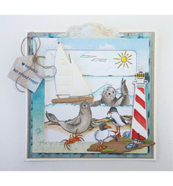 Marianne Design Stamp -  Hetty's border - Sailing the seas  HT1623