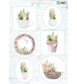 Marianne Design -  3D Knipvellen A4 - Tulips & willow cats  -  VK9565