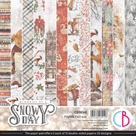 Ciao Bella - Memories of a Snowy Day- Dubbelzijdig Paper pad 15 cm x 15 cm.. - CBQ048