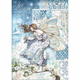 Stamperia - Winter Tales - Rice Paper - A4  Fairy in the Wind