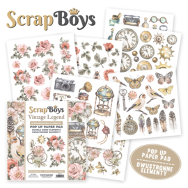 ScrapBoys - Vintage Legend - Pop Up Paper pad 15,2 x 15,2 cm