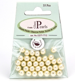 Glass Pearls Round 6 mm Beige