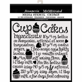 Stamperia Thick Stencil - 18x18cm - Cupcake