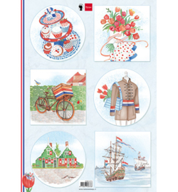 Marianne Design A4 Knipvel - I love Holland - Bicycle -  EWK1274