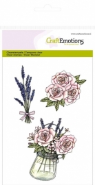 High Tea Rose Clear Stamp Pot met rozen en lavendel 130501/1063