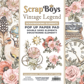 ScrapBoys - Vintage Legend - Pop Up Paper pad 15,2 x 15,2 cm