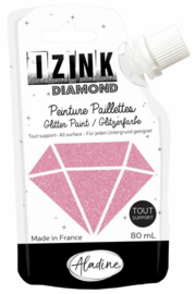 IZINK Diamond glitterverf/pasta - 80 ml, roze - 80840