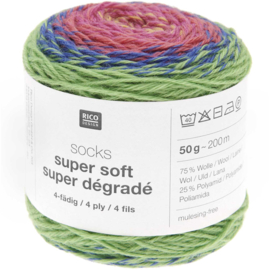 Rico Design Socks - Super Soft Super Dégradé - 4 draads - Regenboog