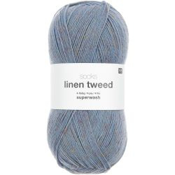 Rico Socks Linen Tweed 4-draads - 383444.005 Blauw