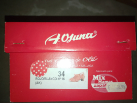 Spaanse schoenen rood wit - polkadot - maat 34