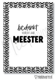 Ansichtkaart | Bedankt voor dit jaar meester