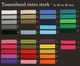 Keper tassenband - extra stevig - 38 mm - zwart per meter