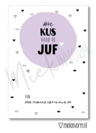 Ansichtkaart | Dikke kus voor de juf