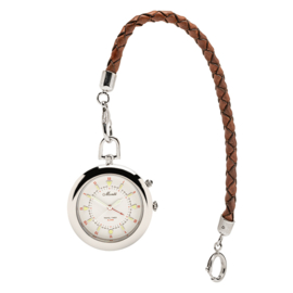 Monté Zakhorloge met Alarm aan Lederen Ketting Wit 42 mm