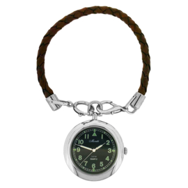 Monté Zakhorloge met Lederen Ketting Zwart 42 mm