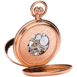 Royal London Skelet Half Hunter Open Heart Rose Goud 51mm