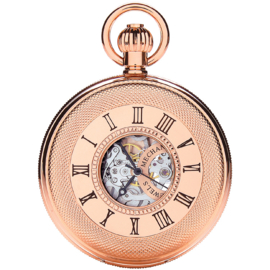 Royal London Skelet Half Hunter Open Heart Rose Goud 51mm