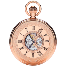 Royal London Skelet Half Hunter Open Heart Rose Goud 51mm