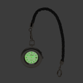 Monté Zakhorloge met Wijzerplaatverlichting aan Lederen Ketting 42 mm