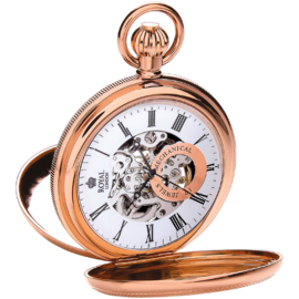 Royal London Skelet Half Hunter Open Heart Rose Goud 51mm