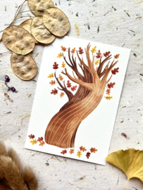 Ansichtkaart Autumn tree