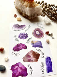 Stickervel - Purple gems