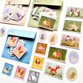 Sticker flakes - Simple postage stamps