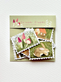 Sticker flakes - Woodland postage stamps