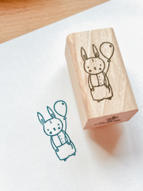 Rubber stamp - Bunny with balloon