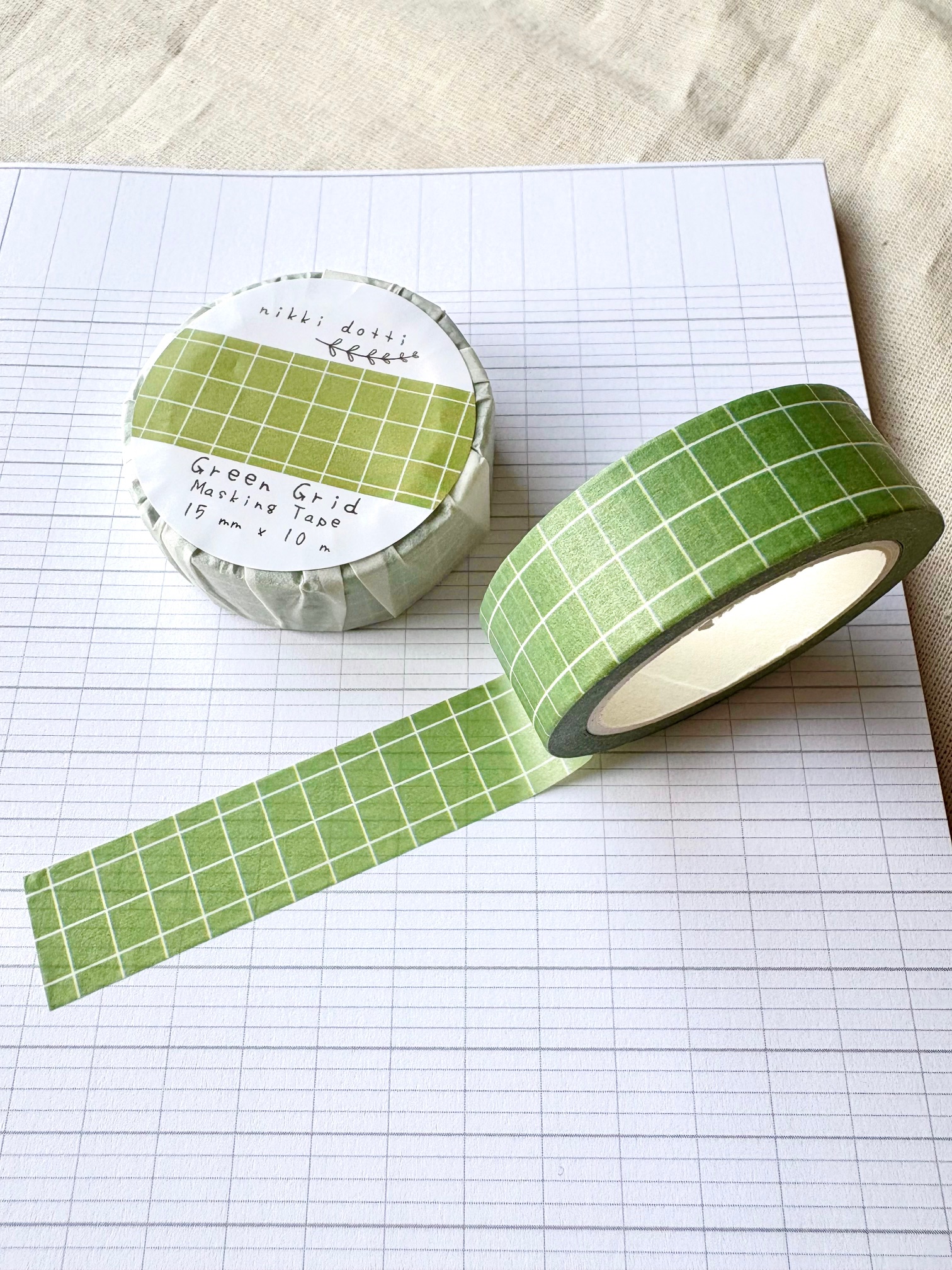 Washi tape - Green grid