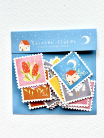 Sticker flakes - Simple postage stamps
