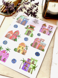 Sticker sheet - Mystic houses Gold foil