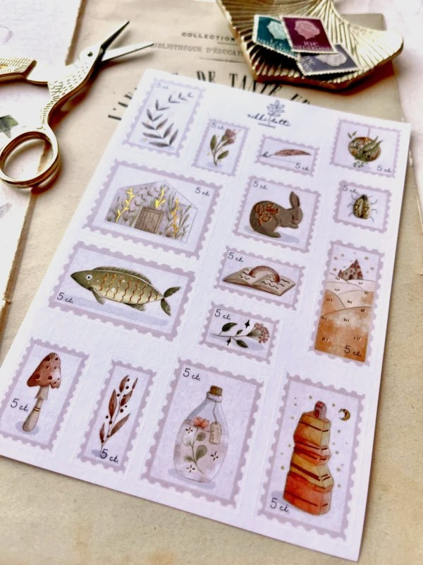 Stickervel - Postage stamps Gold foil