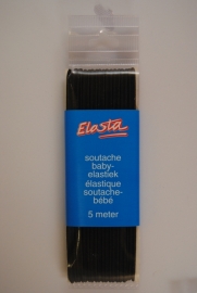 Soutache -baby elastiek   zwart.