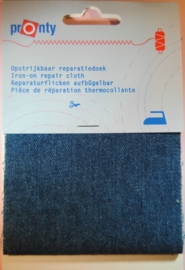 Pronty Opstrijkbaar rep.doek spijkerstof medium blauw