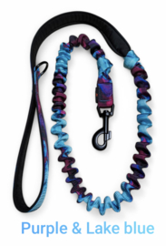 Bungeelijn 1.30 tot 2m gevoerd handvat Lake blue/Purple