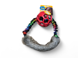 Cirkel van elastiek en nepbont met JW ball S red