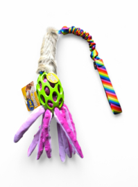 JW Rugby ball groen met Octopus - bont en bungee