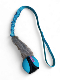 Puppington S blauw chaser met bont en bungee handvat