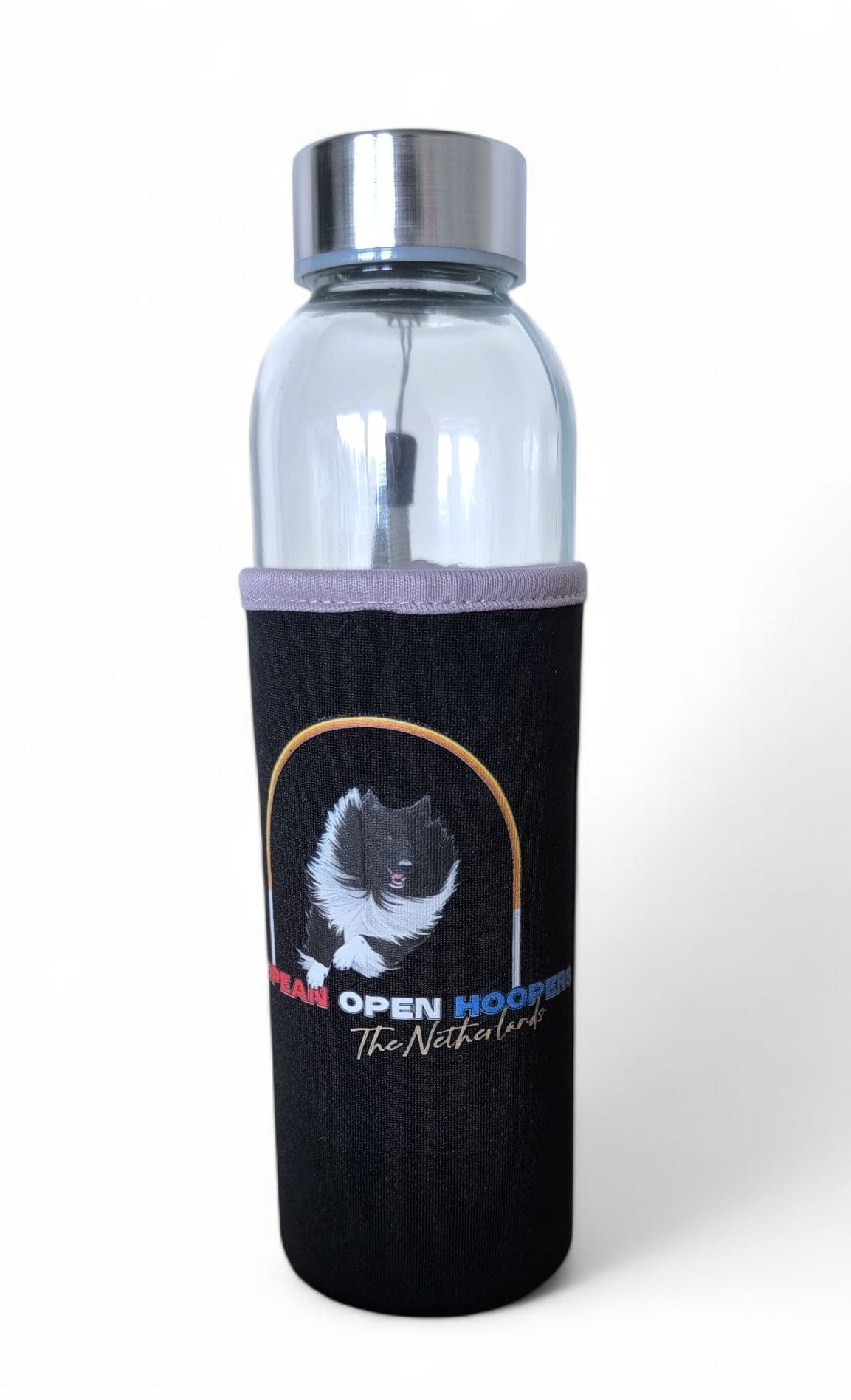 Glazen fles inclusief Sleeve met EO Hooper Logo