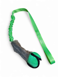 Puppington S velvet groen chaser met bont en bungee handvat