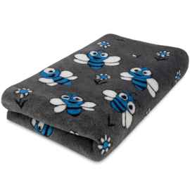 GRIJS met BLAUWE BIJ - ANTISLIP HONDENMAT