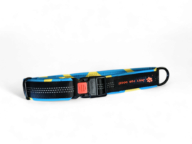 Halsband 35 tot 50cm blauw/geel