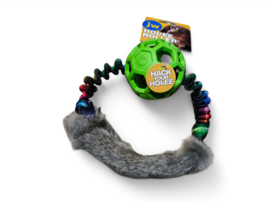 Cirkel van elastiek en nepbont met JW ball S light green