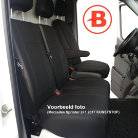 Housses de siège sur mesure Mercedes Sprinter pour siège simple et banquette double à l'avant  (2+1) SIMILI CUIR 2006-2018