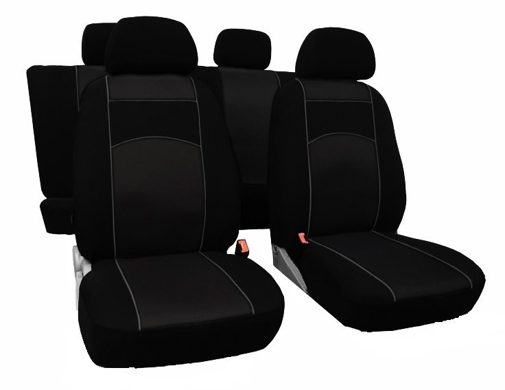 Profi4 Einzelsitz/Doppelsitz vorne 2-tlg. schwarz passend für VW T5  Shuttle/Caravelle, kurzer Radsta, Transporter und Kombis, Sitzbezüge, PETEX Onlineshop