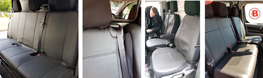 Passform Autositzbezüge Opel Movano für 2 x Einzelsitz vorne (1+1) aus Stoff, Massgeschneiderte Sitzbezüge für Opel Movano