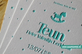 Letterpress geboortekaartje