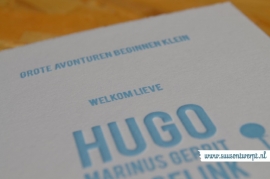 Letterpress geboortekaartje