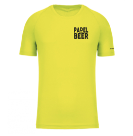 T-shirt Padel and Beer fluo geel